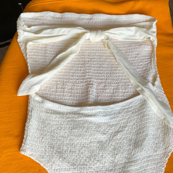 NWOT Free People Cream Beach Low Back Bodysuit with Tie Back Size M - Picture 5 of 16